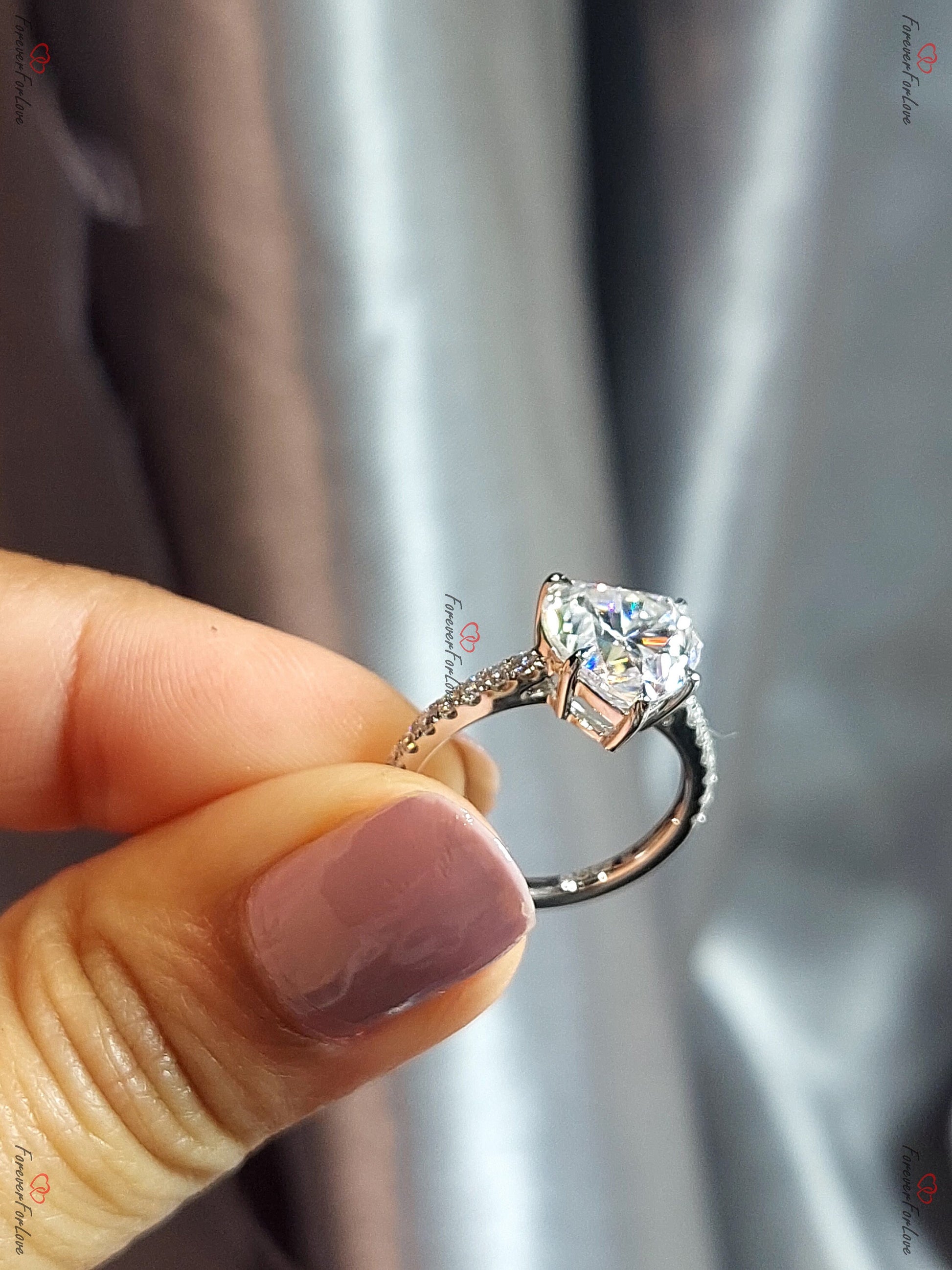 5 Ct Heart Moissanite Engagement Ring