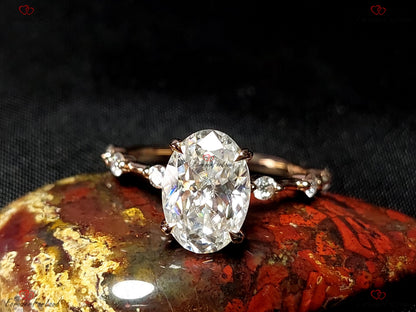 Oval Diamond, Moissanite Engagement Ring