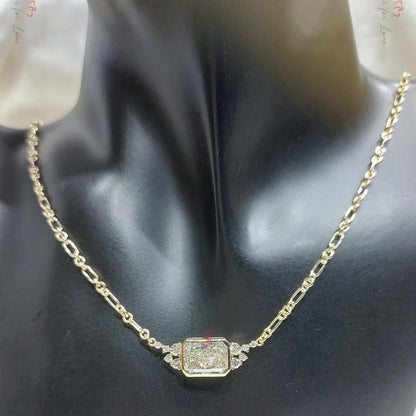 Strahlender Diamant-Solitär-Anhänger mit schwebender Fassung und 45 cm langer Gliederkette, IGI-zertifiziert, 4 Karat, F-Farbe, VS1-Klarheit, 14 Karat Gelbgold.