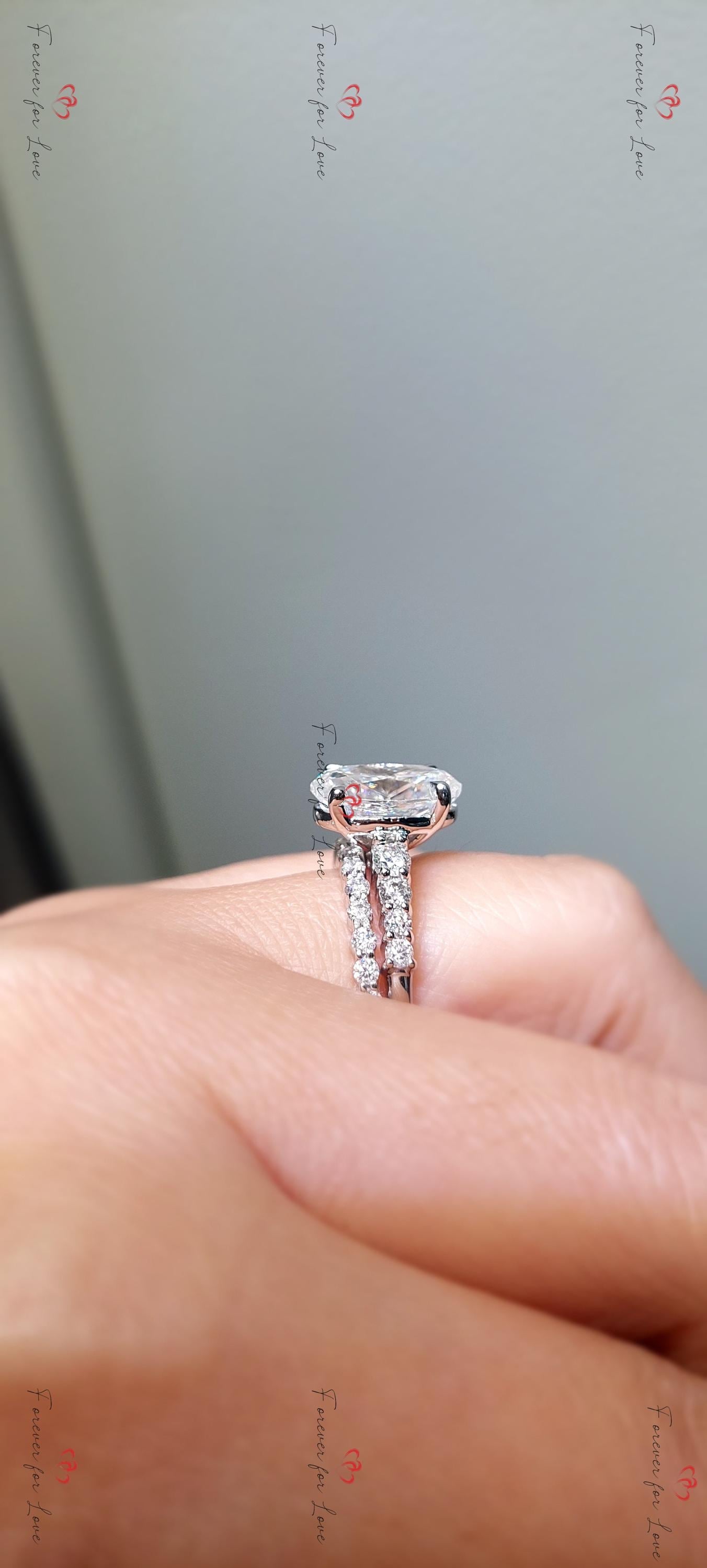 3.5 Ct Oval Moissanite Eternity Band