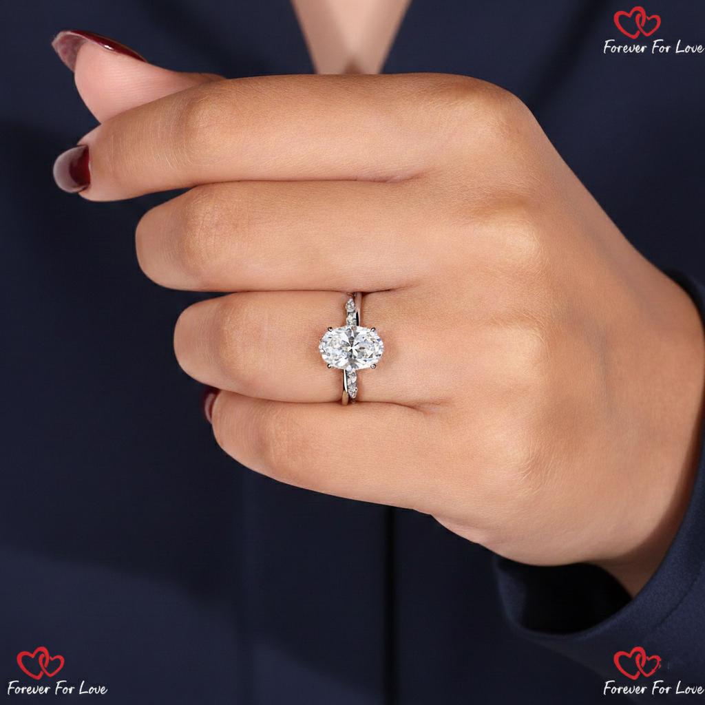2.1 Ct IGI Certified Oval Lab Diamond Engagement Ring