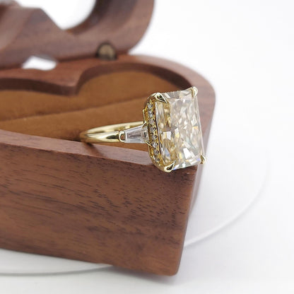 5 Ct Radiant Yellow Moissanite Engagement Ring