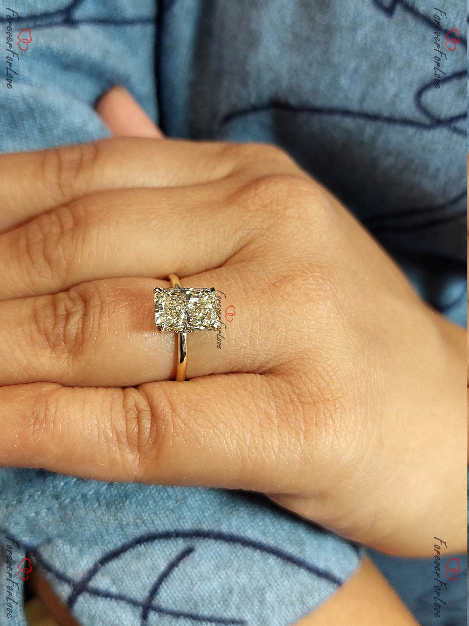2.6 Ct IGI Certified Radiant Lab Diamond Solitaire Engagement Ring