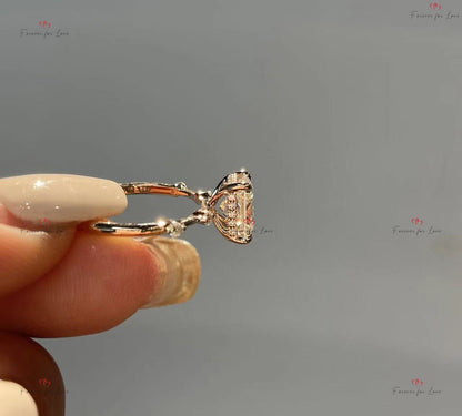 1 Ct Radiant Moissanite Engagement Ring