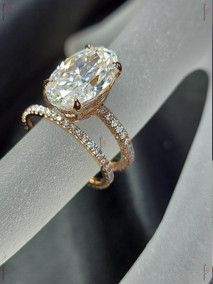 6.5 Ct Oval Diamond, Moissanite Engagement Ring