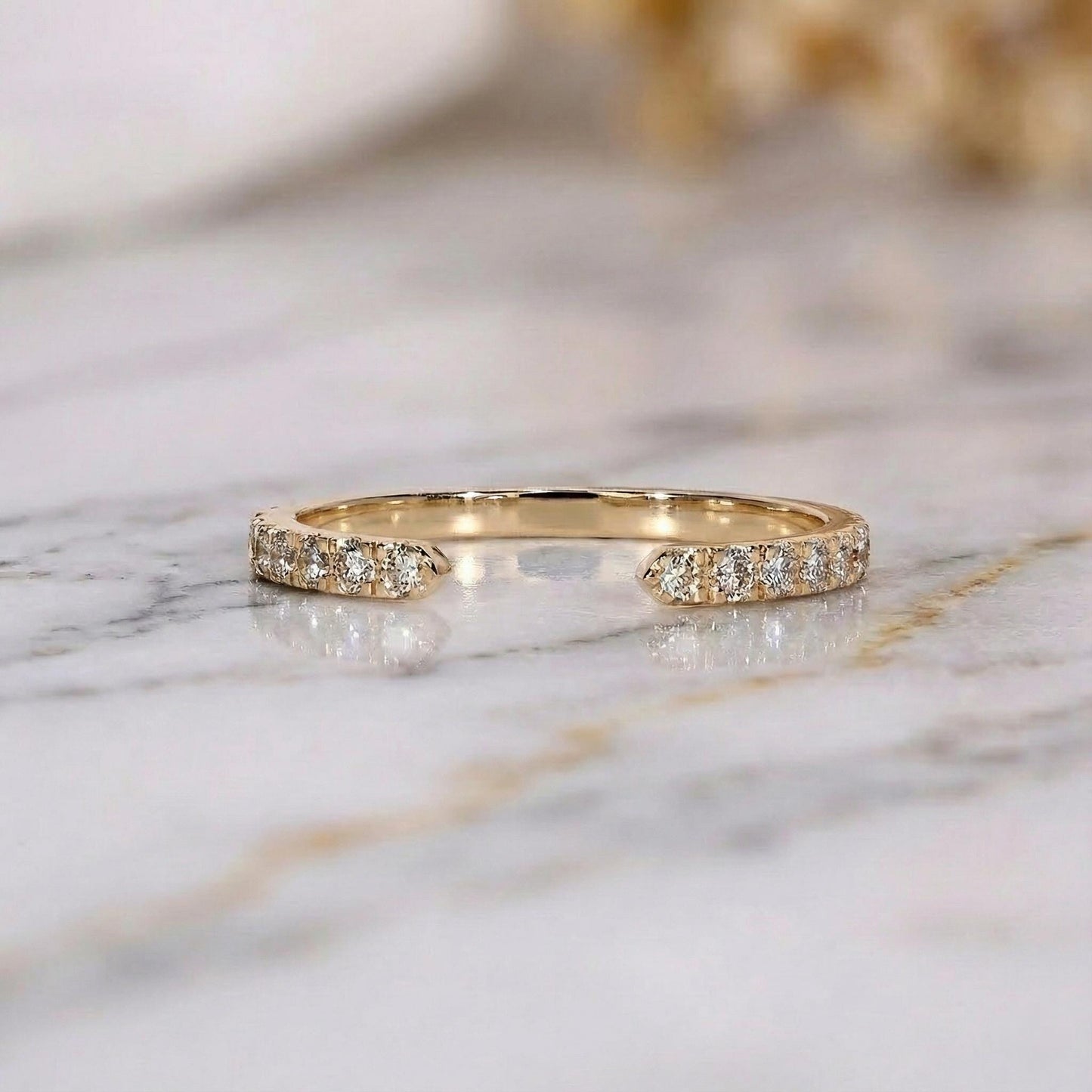 Bague empilable en diamant rond de laboratoire Round cut Moissanite taille brillant engagement ring in Gold or Platinum — custom handcrafted by Forever For Love