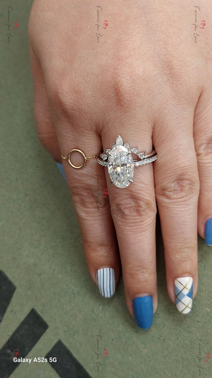 6.5 Ct Oval Moissanite Eternity Band