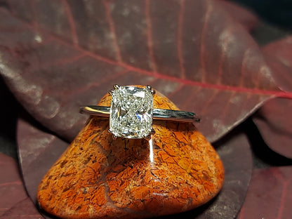 1.5 Ct IGI Certified Cushion Diamond Hidden Halo Engagement Ring