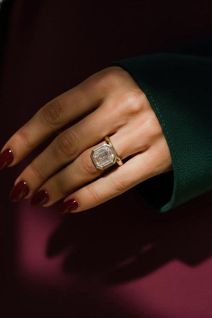 6 Ct IGI Certified Asscher Lab Diamond Ring