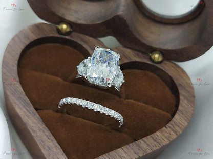 4.6 Ct Cushion Moissanite Three Stone Ring