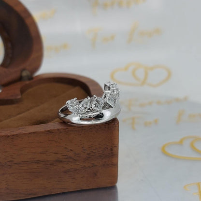 Pear Diamond Half Eternity Band