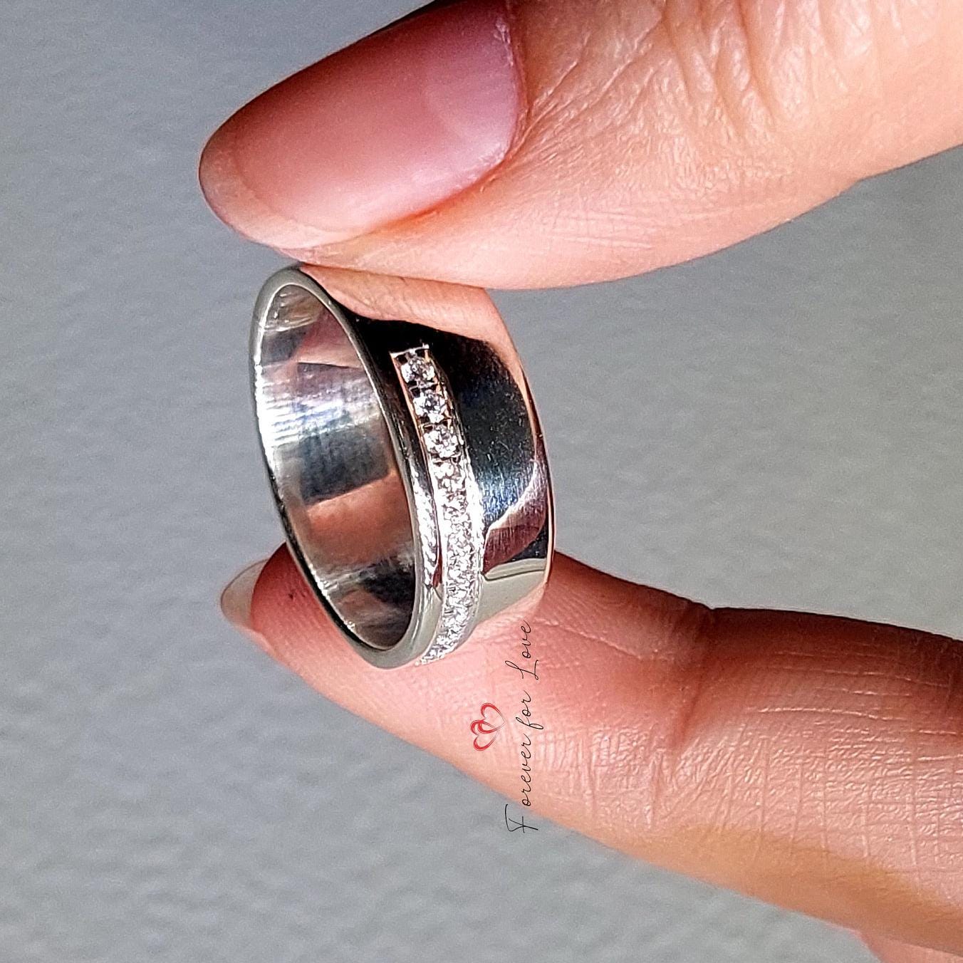 Man wedding band, chunky man band, his and her bands, diamond band, wedding band. 6mm wide solid gold band.