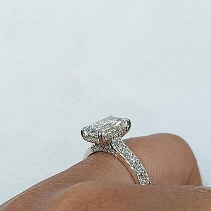 Radiant Lab Diamond Hidden Halo Engagement Ring