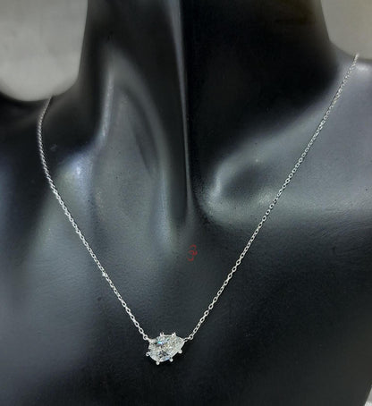 Pear diamond Necklace, 14k Yellow Gold, Dainty Minimalist Pear Pendant, Lab Diamond Womens Necklace, Special Gift For Her.