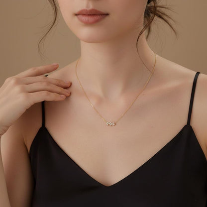 Halskette mit rundem Diamant, 14 Karat Gelbgold, zarte, minimalistische runde Anhänger, Labor-Diamant-Halskette für Damen, Besonderes Geschenk für Sie.