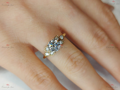 1 Ct IGI Certified Round Lab Diamond Three Stone Engagement Ring