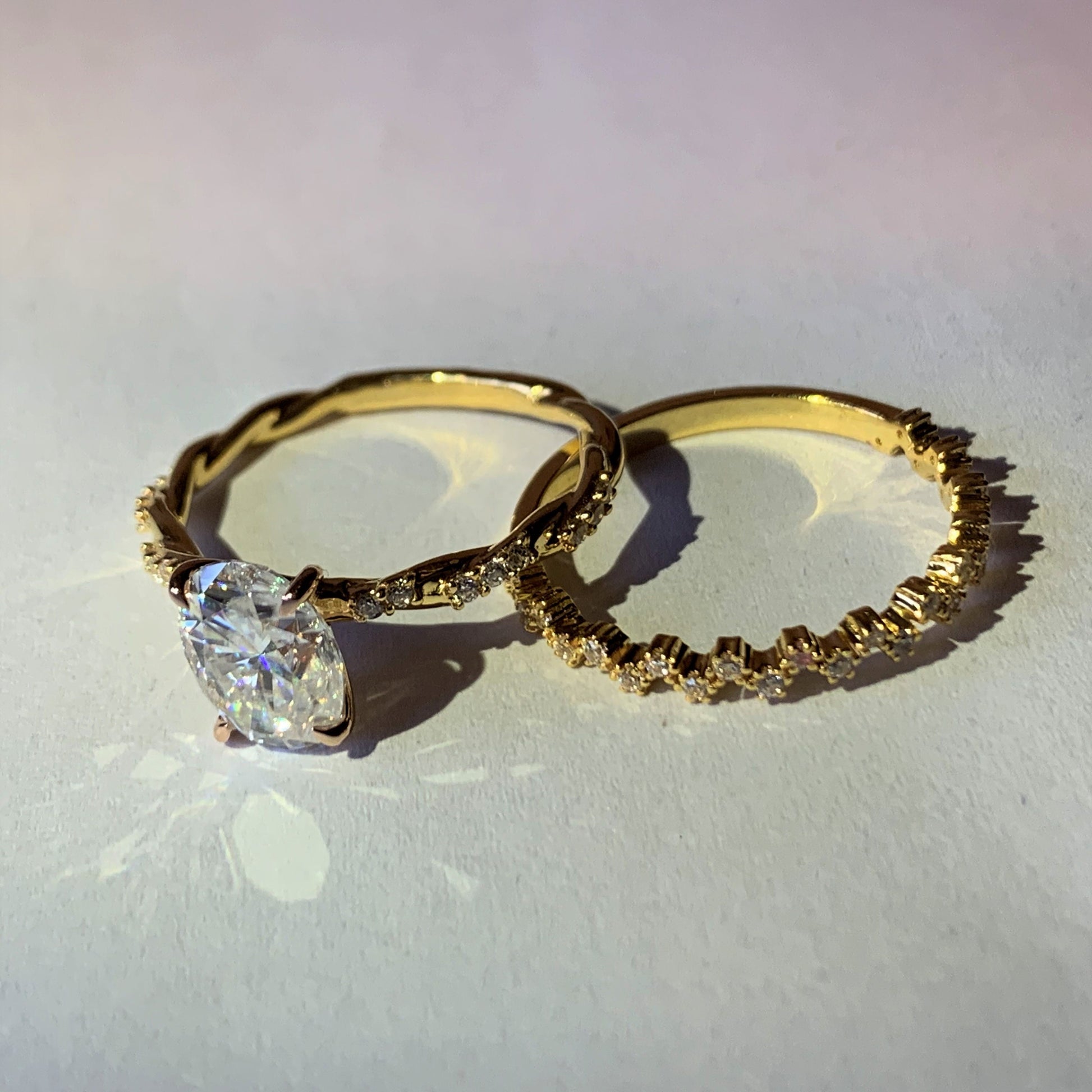 1 Ct Oval Diamond, Moissanite Engagement Ring