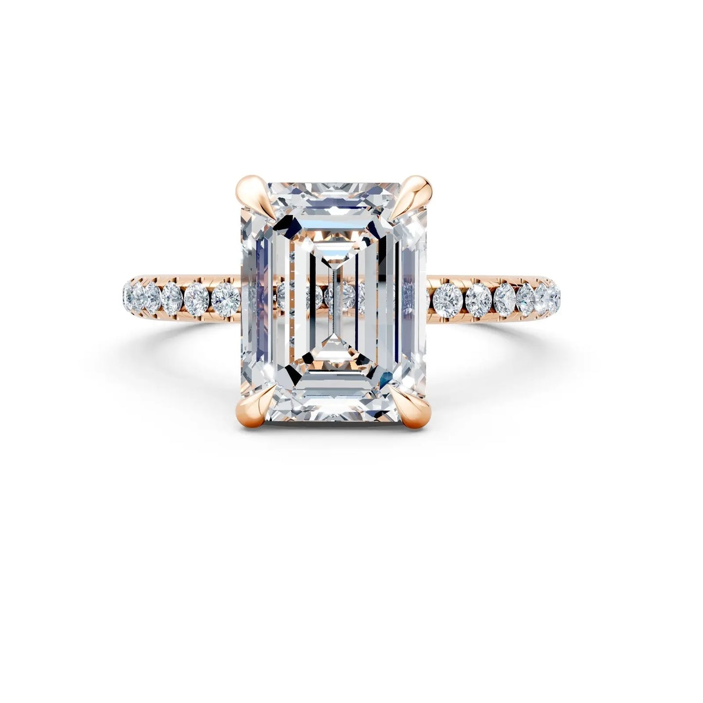 Radiant Cut Center Stone with Round Halo Pave Diamond Engagement Ring Forever For Love