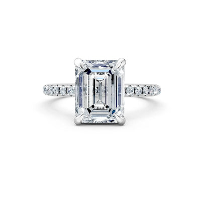 Radiant Cut Center Stone with Round Halo Pave Diamond Engagement Ring Forever For Love