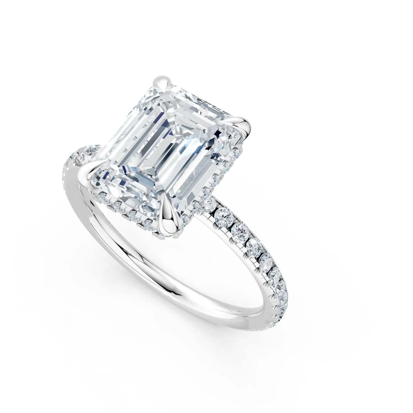 Radiant Cut Center Stone with Round Halo Pave Diamond Engagement Ring Forever For Love