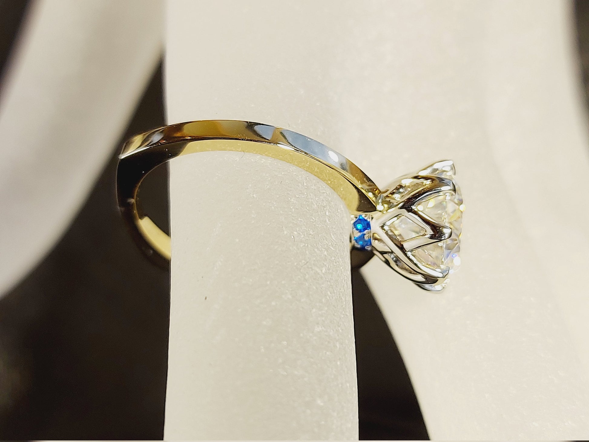 Round Cut engagement ring, women birthstone ring Solid 14K yellow gold Moissanite engagement ring vintage Bridal Anniversary gift for her.