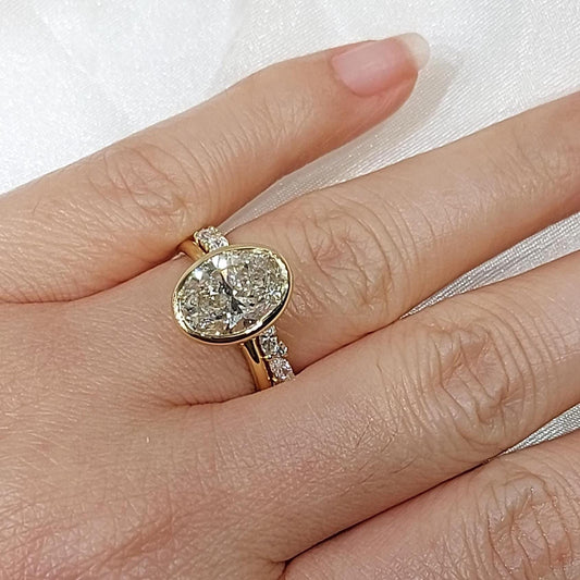 3.1 Ct Oval Lab Diamond Engagement Ring
