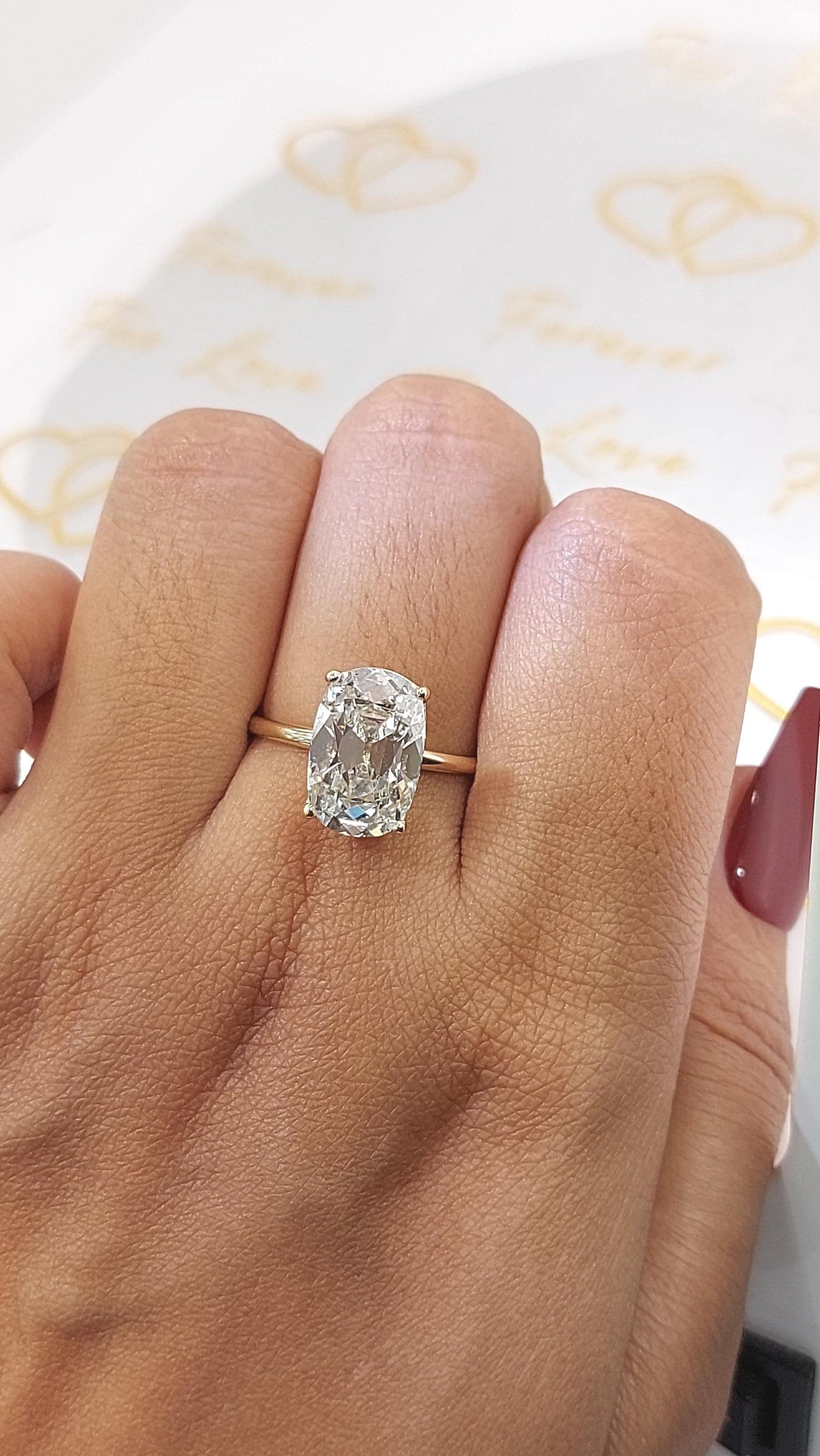 4 Ct IGI Certified Old Mine Lab Diamond Solitaire Engagement Ring 1Ct Moissanite Brilliant Cut engagement ring in 935 Argentium Silver — custom handcrafted by Forever For Love