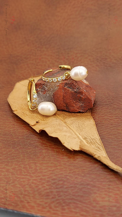 18 Karat Gold, Südsee-Perlenohrringe, große Perlenohrringe, Südseeperle, Creolen, Brautohrringe, Huggie-Ohrringe, Geschenk für sie