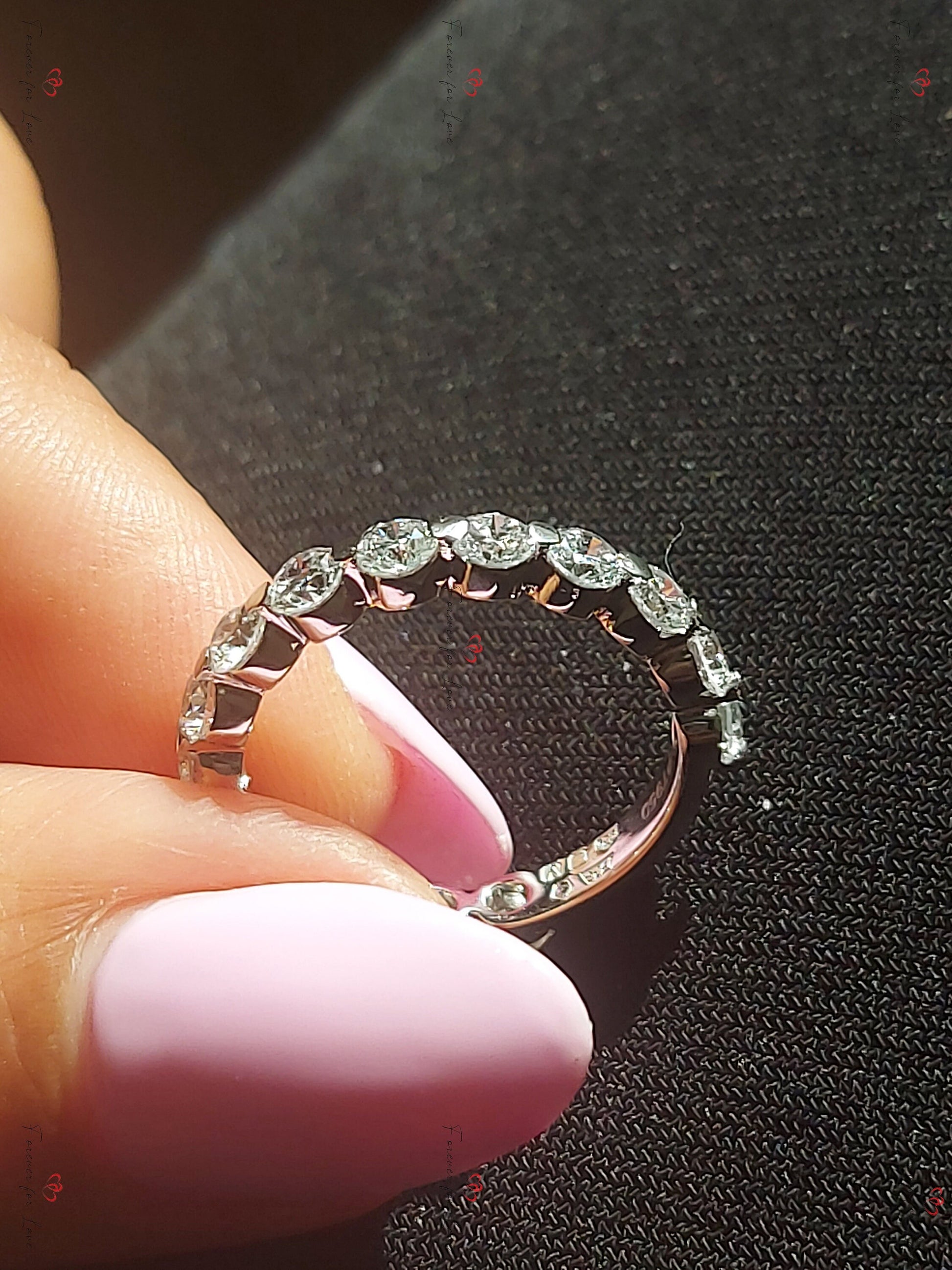 Round Lab Grown Diamond Wedding Band, 3 MM Round Lab Created Band, Matching Band, Floating Bubble Band, Solid Gold Unique Ring Enhancer.