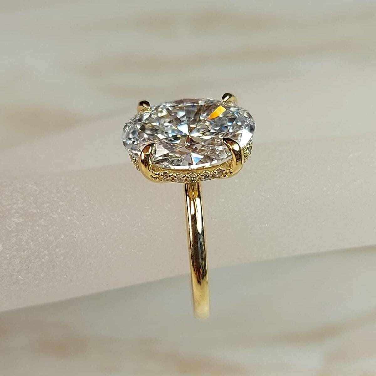 3 Ct Oval Lab Diamond Engagement Ring