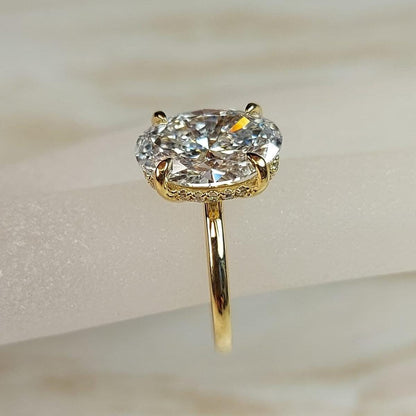 3 Ct Oval Lab Diamond Engagement Ring