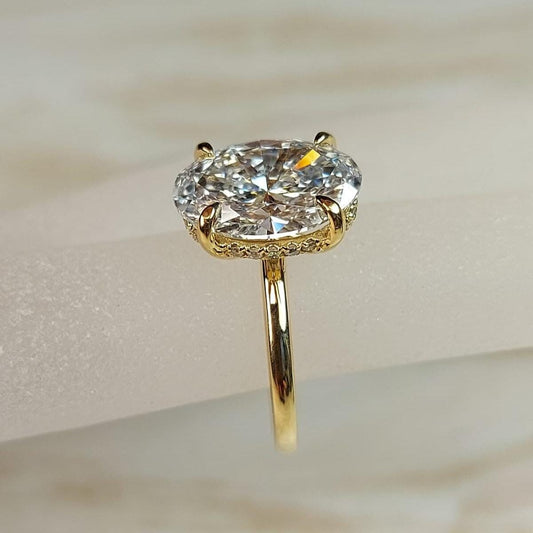 3 Ct Oval Lab Diamond Engagement Ring
