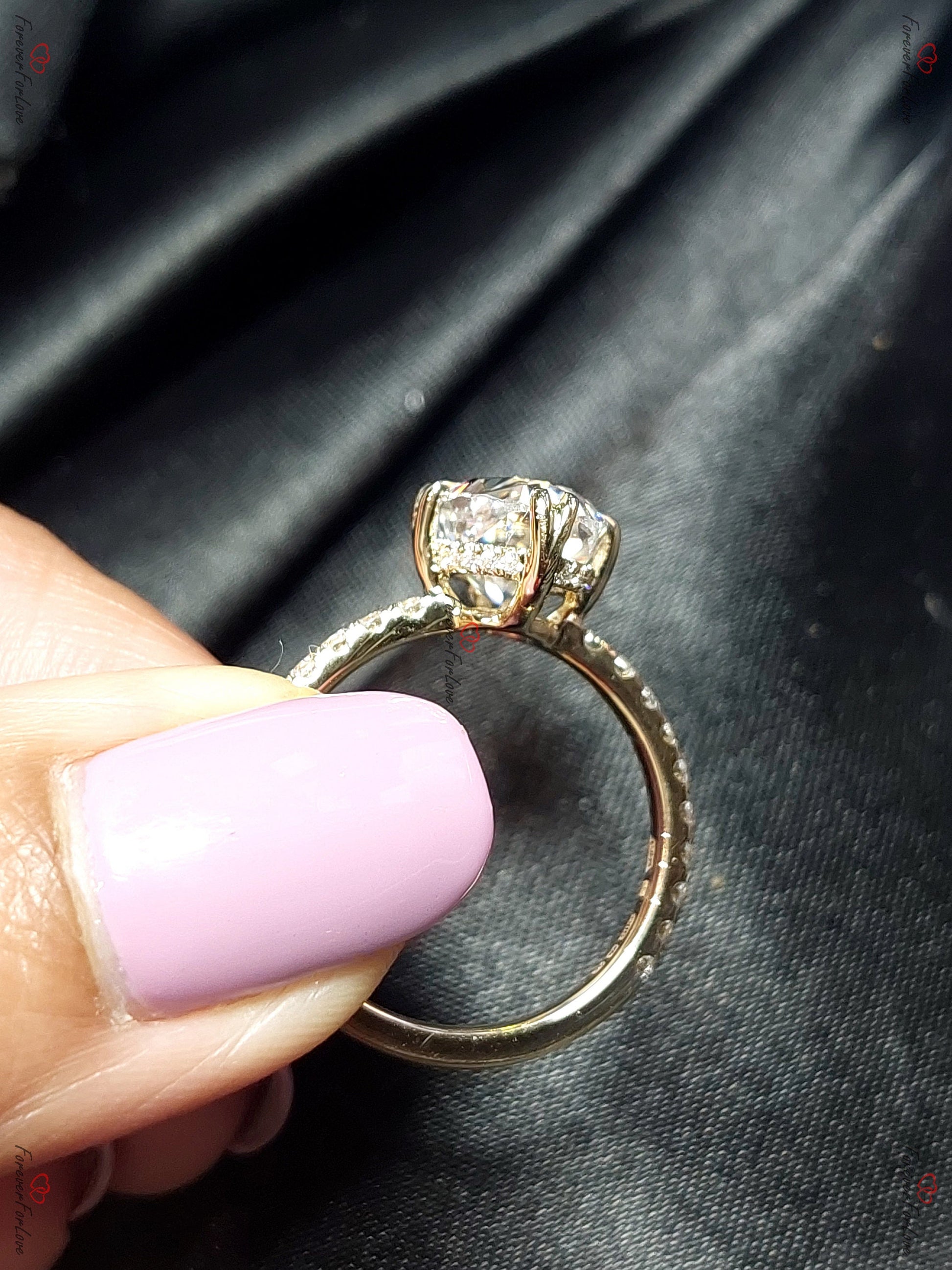 3 Ct Oval Diamond, Moissanite Engagement Ring
