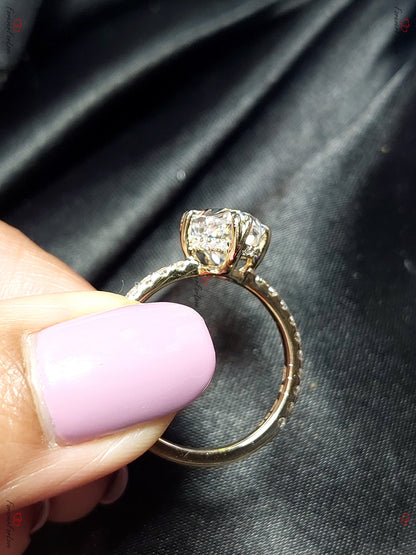 3 Ct Oval Diamond, Moissanite Engagement Ring