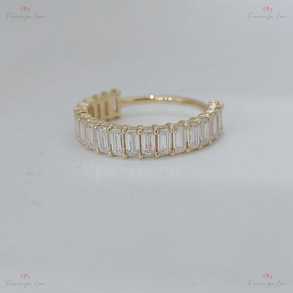 0.25 Ct Baguette Lab Diamond Half Eternity Band