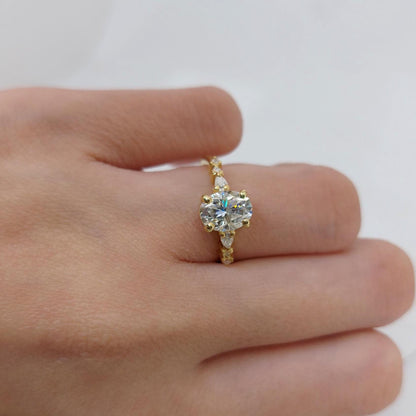 3 Ct Oval Moissanite Engagement Ring