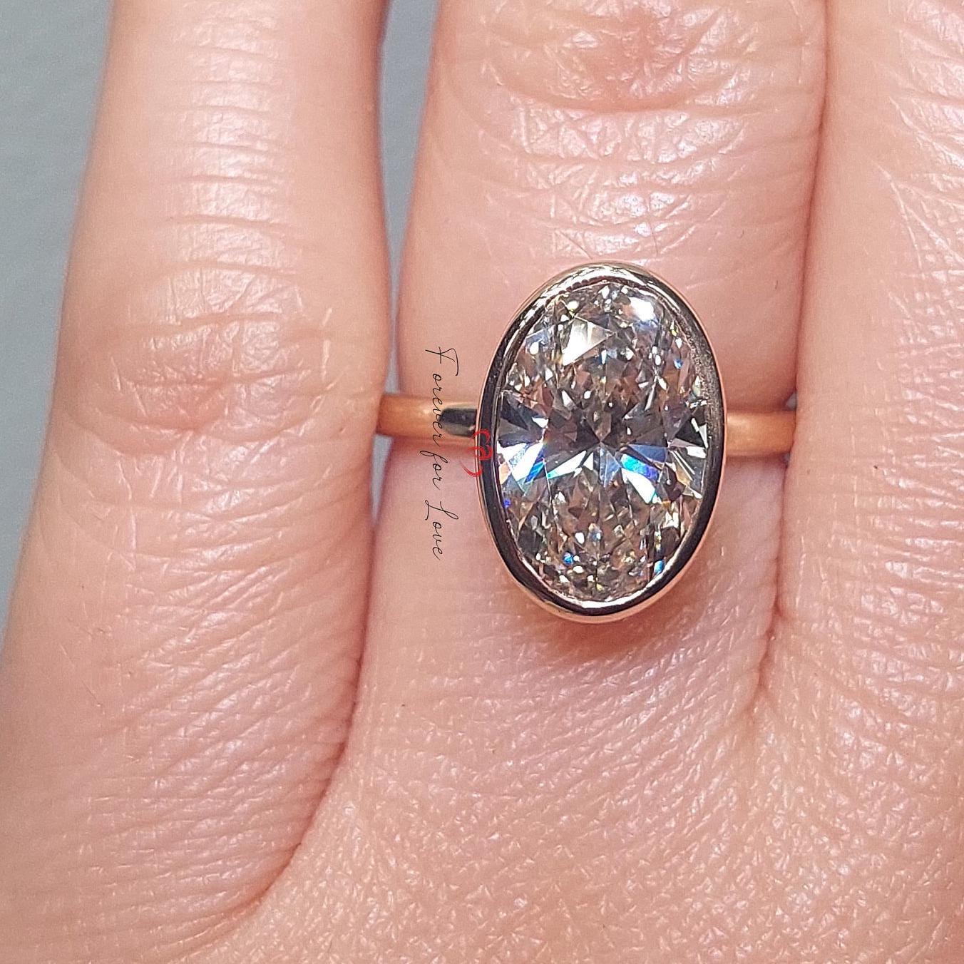 3 Ct IGI Certified Oval Lab Diamond Engagement Ring