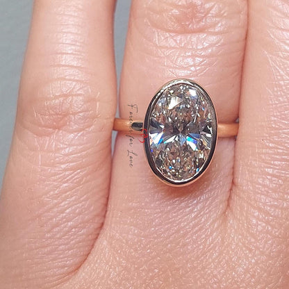 3 Ct IGI Certified Oval Lab Diamond Engagement Ring