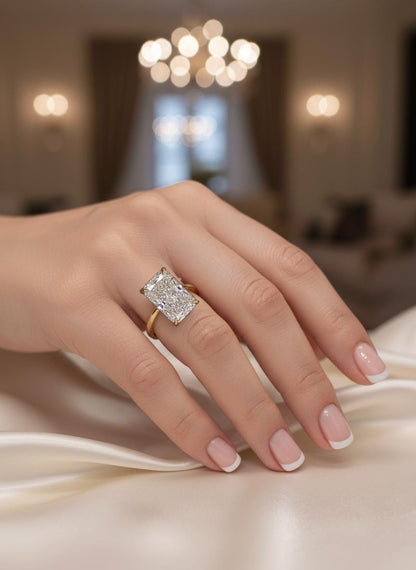 10 Ct IGI Certified Radiant Lab Diamond Solitaire Engagement Ring