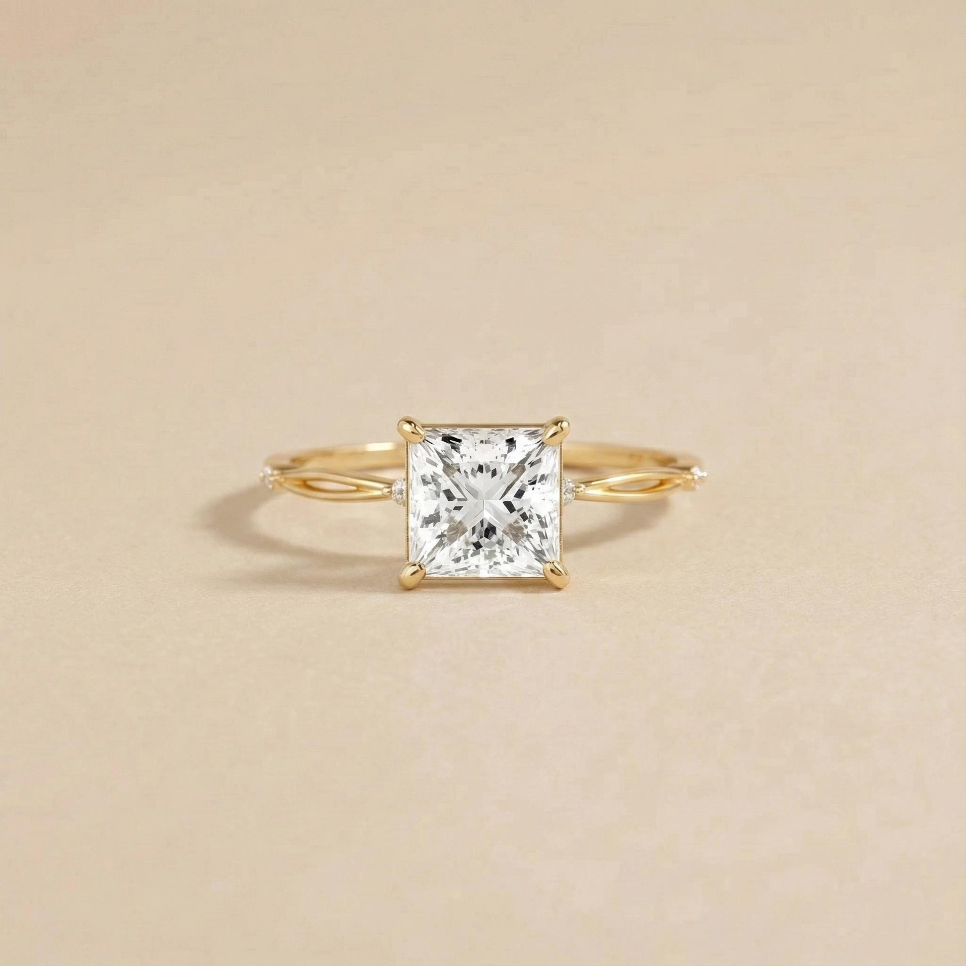 IGI Certified Princess Lab Diamond Engagement Ring