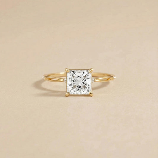 IGI Certified Princess Lab Diamond Engagement Ring