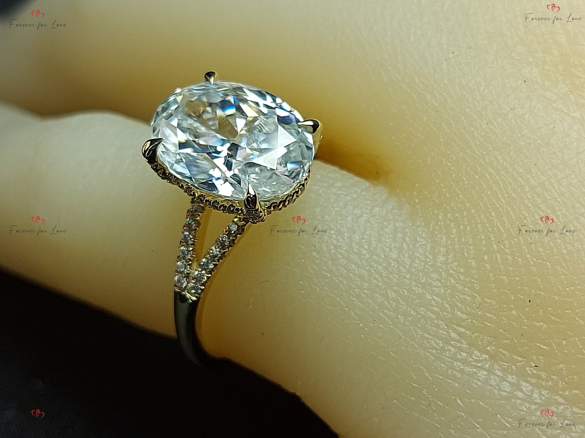 Oval Diamond, Moissanite Engagement Ring