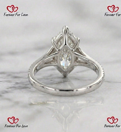 4.12 Ct IGI Certified Marquise Lab Diamond Engagement Ring