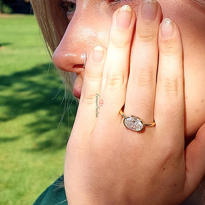 4 Ct Oval Moissanite Halo Engagement Ring