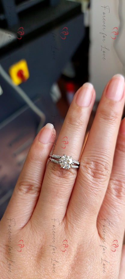 1 Ct Round Natural Diamond Solitaire Engagement Ring