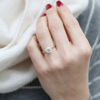 2 Ct Round Moissanite Solitaire Engagement Ring