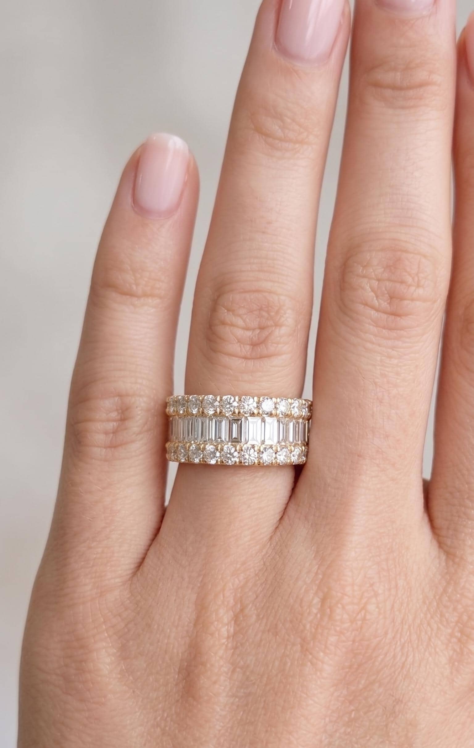 Baguette Lab Diamond Half Eternity Band