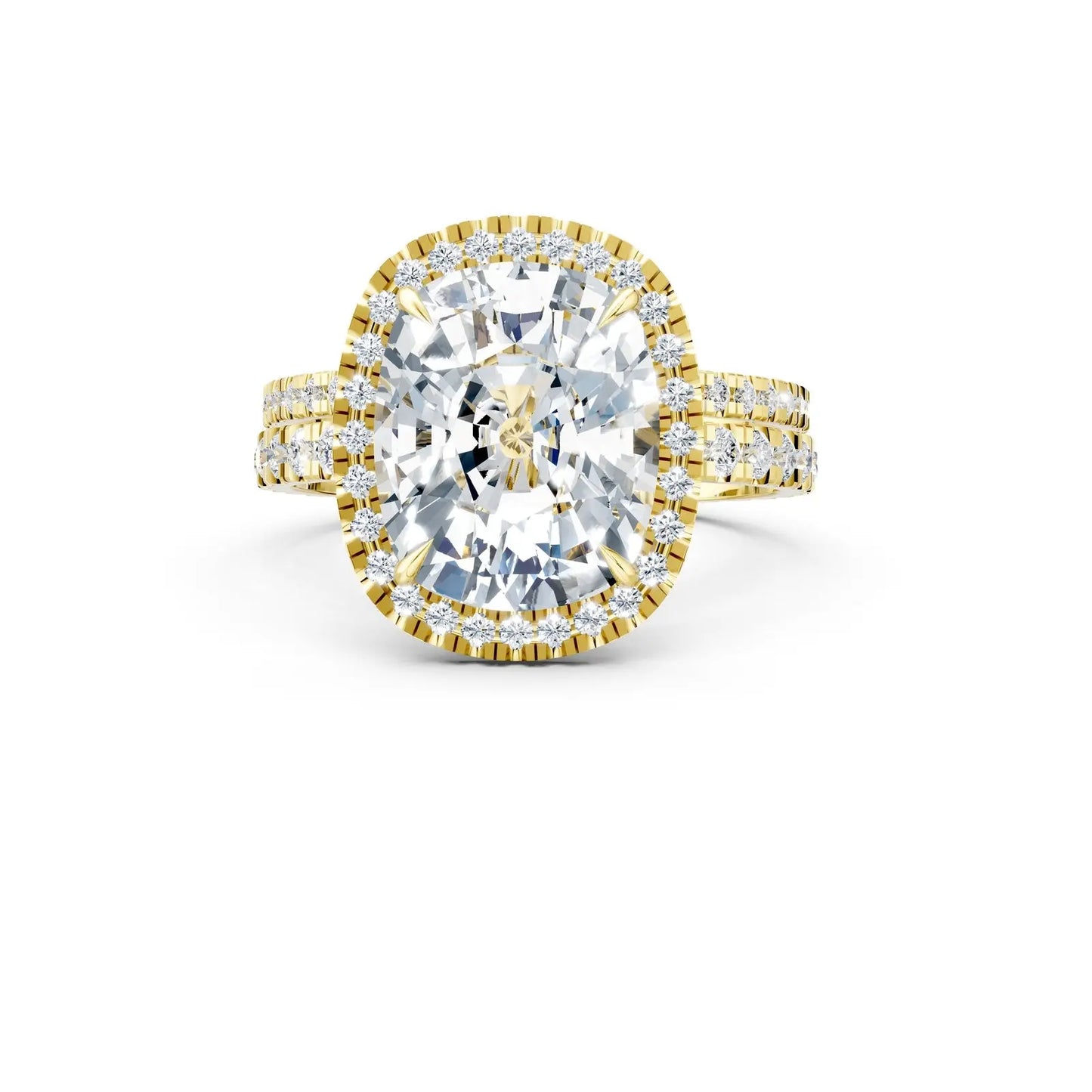 Radiant Cushion-Cut Double Pave Halo Diamond Ring Forever For Love