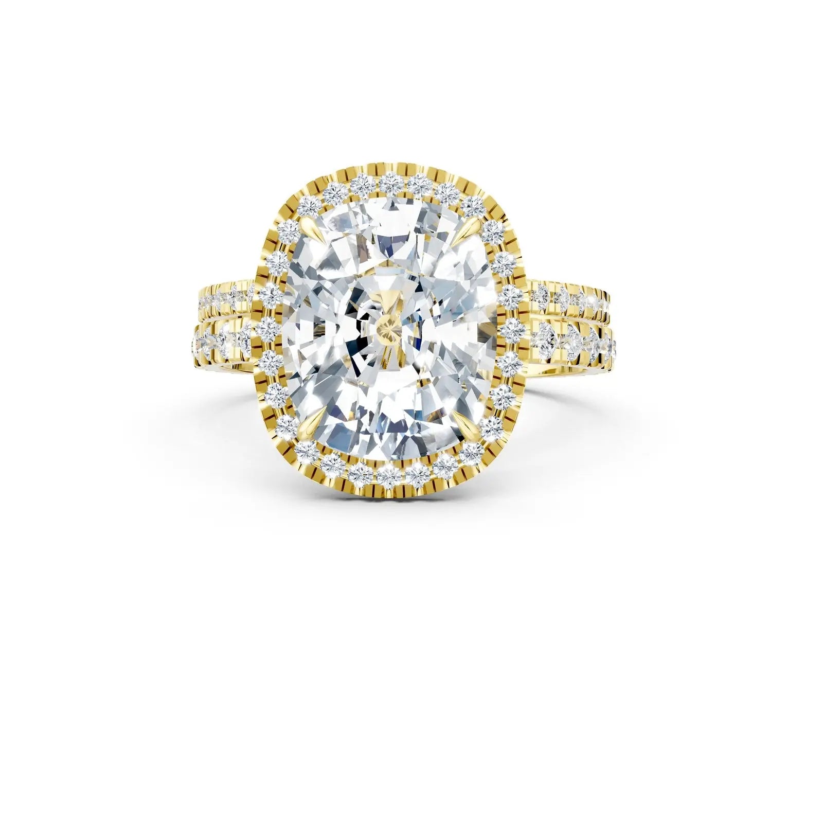 Radiant Cushion-Cut Double Pave Halo Diamond Ring Forever For Love
