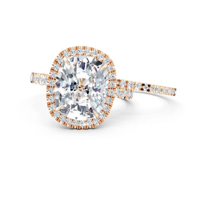Radiant Cushion-Cut Double Pave Halo Diamond Ring Forever For Love